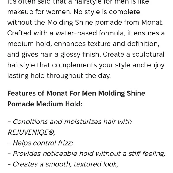 New Seal Monat Molding Shine Pomade - Medium Hold - Picture 9 of 13